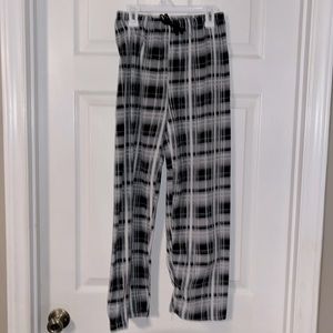 Boys Plaid Flannel Pajama Pants, Large, black, gray, white